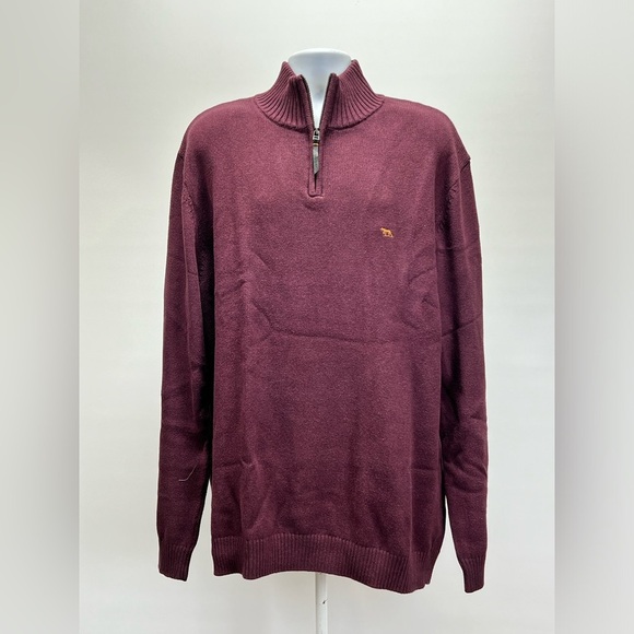 RODD & GUNN Men’s Deep cranberry 1/4 zip pullover sweater size 3XL. - Picture 6 of 14
